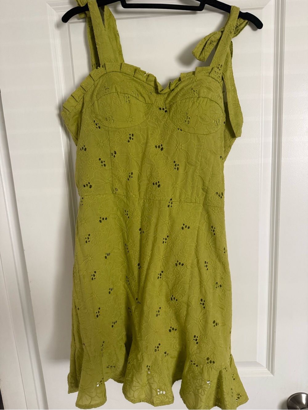 & Other Stories Lime Green Eyelet Sundress